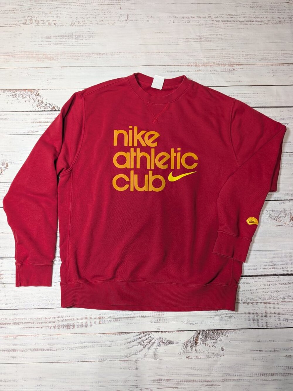 Nike Athletic Club French Terry Large Crewneck Sweatshirt Red